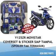 Yamaha Original Y125ZR Body Cover with Graphic / Coverset siap tampal Stripe Biru Movistar - 5XK-F00