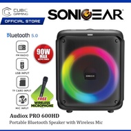 SONICGEAR AUDIOX PRO 600HD PORTABLE BLUETOOTH WIRELESS SPEAKER WITH WIRELESS MIC KARAOKE FUNCTION / 