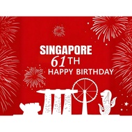 Singapore National Day Backdrop HAPPY 61TH BIRTHDAY Photography Background Singapore Backdrops Banne