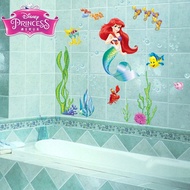 Disney Mermaid bathroom waterproof wall stickers for children' s bedroom living room decoration