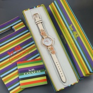 Paket Set Box Exclusive + Paperbag / Jam Tangan Coach Strap Flower VA-298SSA / Jam Tangan Fashion Wa