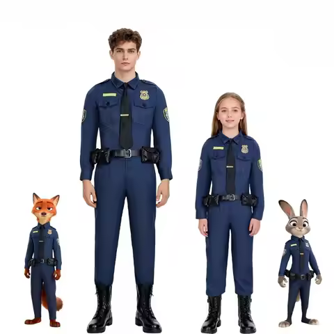 Movie Zootopia Nick Cosplay Costume Nick Rabbit Police Cosplay Uniform Christmas Halloween Carnival 
