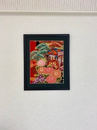 和服藝術復古日本現代藝術面板和風室內梅禮物結婚禮物喬遷禮物長壽禮物幸運符 014 日本製造