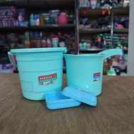 PAKET HEMAT !! Ember Plastik ikawa 2500ml + Gayung besar  + Kotak Sabun / Kotak Sabun Angel | BY JIR