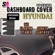 HYUNDAI Sonata YF LF Elantra i40 Santa Fe Starex H1 Checkered Design Leather Dashboard Cover Dashmat