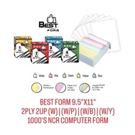 (1BOX) BEST FORM 9.5"X11" 2PLY 2UP [W] | [W/P] | [W/B] | [W/Y] 1000'S NCR Computer Form | 电脑纸 X 1BOX