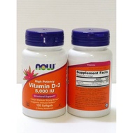 Super Cheapest Now Foods High Potency Vitamin D-3 5,000 IU Size 120 Softgels (Vitamin D3 exp.10 / 24)