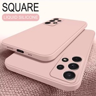 Luxury Square Liquid Silicone Phone Case For Samsung Galaxy S23 S22 Ultra S21 FE S20 S10 Plus A72 A71 A70 A52 A51 A50 A21S A12 4G 5G Cover