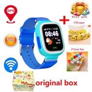 smartwatch นาฬิกาสมาร์ท VIPAnti Lost Smart Watch Children GPS Tracker SOS Monitor WIFE Positioning Phone Kids GPS Baby Watch IOS Android Location Finder Gift Pack 2 blue