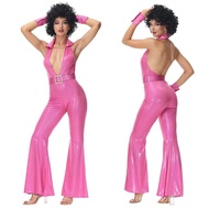 ✨24 Hours Delivery✨A18 New Style Bar ds Performance Costume Retro 70s hippie Disco Jumpsuit Flared Pants Stage Performance Costume