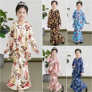 [OTS] Good Quality Muslim Flower Batik Peplum lace baju kurung Kebaya Sakura budak untuk tahun 2024 soft material comfortable  - 206