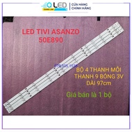 THANH ĐÈN LED TIVI ASANZO 50E890 MỚI 100% HÀNG ZIN HÃNG BỘ 4 THANH MỖI THANH 9 BÓNG 3V DÀI 97cm