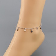 Silver teardrop Shape CZ Evil Eye 925 jewelry  anklet สร้อยข้อเท้าประดับเพชร CZ Evil Eye 925 ทรงหยดน