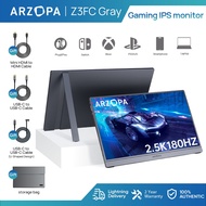 ARZOPA 16.1'' 180Hz Portable Monitor-Z3FC Gray, 107% sRGB 2.5K Kickstand Portable Monitor with HDR, 