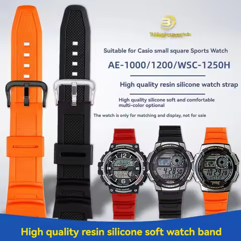For Casio Small Square Watch AE-1000W/AE-1200WH WSC-1250H/WS-1200H Series Resin Silicone Watch Strap