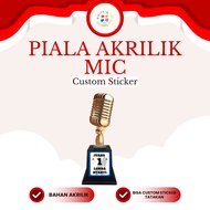 Custom Sticker Microphone Acrylic Cup for Kids Competition Award