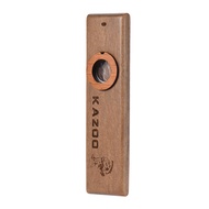 Wooden Kazoo Musical Instrument Ukulele Guitar Partner Wood Harmonica with Metal Box for Music Lover