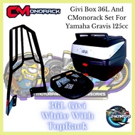 ➦ ➲ → ( MIO GRAVIS ) 36L GIVI BOX AND CMonorack FOR YAMAHA MIO GRAVIS 125cc