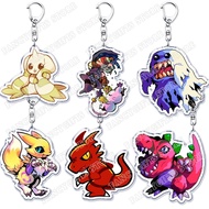 Digimon Anime transparent mica keychain Agumon Terriermon bag decoration Digimon Adventure accessory