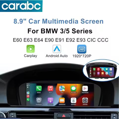 8.9“ Wireless CarPlay Android Auto Car Multimedia Touch Screen Linux For BMW 3 5 Series CIC CCC Syst