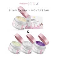 COD. Cream gloglowing siang malam/ day cream dan night cream kinclong booster/ kinclong ungu/ night 