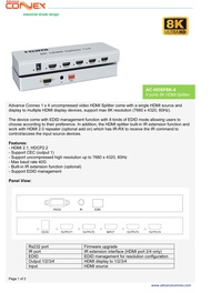 Advance Connex AC-HDSP8K-4 4 Ports 8K HDMI Splitter - Advance Connex 8K HDMI Splitter