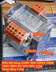 Biến áp cách ly Biến thế hàng CHINT NDK-200VA 200W 220V/380V 6V/12V/24V/36V hàng nặng 3.2kg kde6412