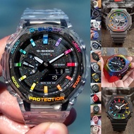G.SH0CK TMJ RAINBOW JELLY BLUE BLACK STAR GA2100 hc-2a NEW Jam Tangan Perempuan Lelaki SPORT WATCH U
