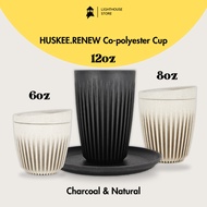 [ Huskee Cup ]Reusable Coffee Cup  6oz / 8oz / 12oz with Lid and SAUCER UNIVERSAL 4'S