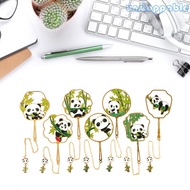 Un* Animal Metal Bookmark with Tassel Pendants Cute Panda Bookmark Chinese Style-Book Marker Funny B