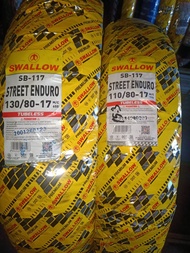 PAKET BAN LUAR MOTOR MERK SWALLOW UKURAN 110/80-17 & 130/80-17 SB 117 ATAU STREET ENDURO TUBELESS RI