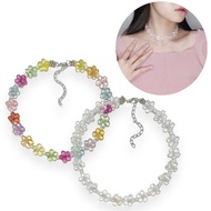 Fayree Daisy Holo Beads Choker Necklace Daisy Flower Necklace