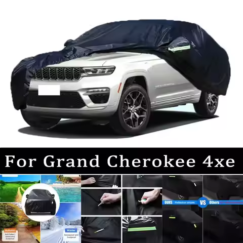 Car Cover For Grand Cherokee 4xe - Outdoor Full Body Protection Waterproof Dustproof Heat-Resistant 