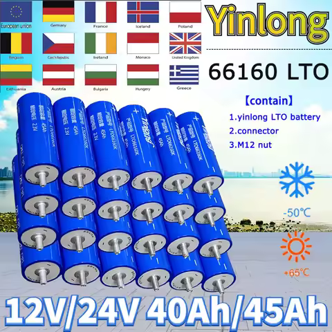 yinlong 100% Original 2.3v 45AH 40AH Lithium titanate battery lto 66160 10C DIY 12V 24V 48V rv ev Ca