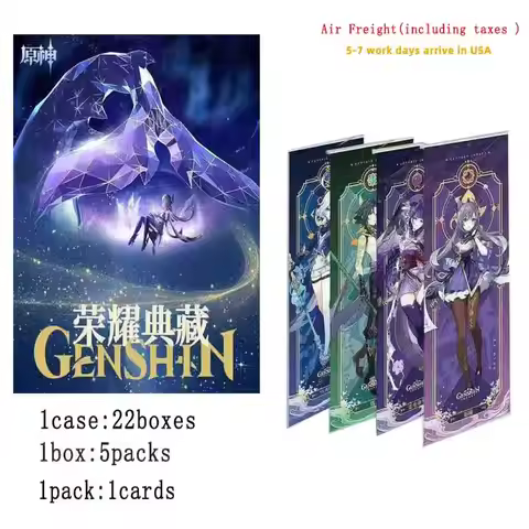Unique Original Genshin Collection Cards Laser Ticket Refrigerator Magnet Acrylic Anime Tcg Playing 