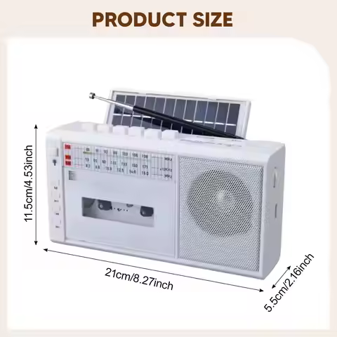 Cassette Tape Player Solar Powered Vintage Radio Cassette Player Versatile Music Player for Park Ind