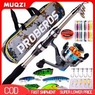 Ltdrao Fishing Tackle Kit Casting Rod Multiuse Carbon Fiber Fishing Line Lure Bag Hooks Full Set for