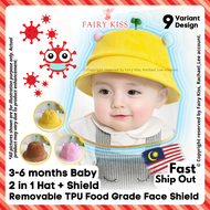 2 in 1 Baby hat with face shield | Baby face shield 03-06 Months Baby Hat Protective Removable Shield