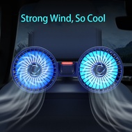 12/24V USB Car Fan Back Headrest Rear Seat Air Cooling Fan 3 Speed Wind For Car Van Truck 5V/2A