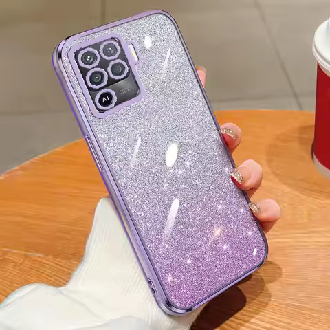 For Oppo Reno 5 lite Case OPPO F19 Pro phone Case oppo A94 4G Reno5F Electroplated Glitter Case Bump