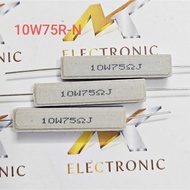 (Combo of 5) Ceramic resistor 10W75R 10W75HM 10W 75R horizontal rectangular shape (combo)