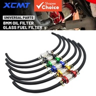 Fuel Gas Inline Filter With Hose 8mm Cleaner Tubing Line Kit For Honda KTM CRF