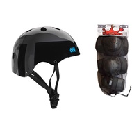 661 Dirt Lid Skateboard BMX Helmet CPSC Certified with Knee Elbow Wrist Pads : S