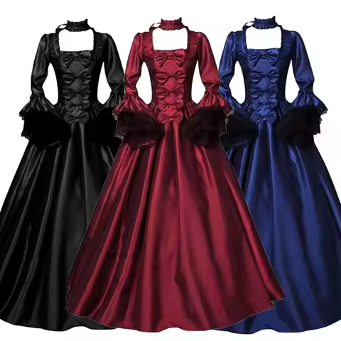 Halloween New Retro Palace Medieval Long Dress Cosplay Princess Noble Noble Lady Queen Gift Costume