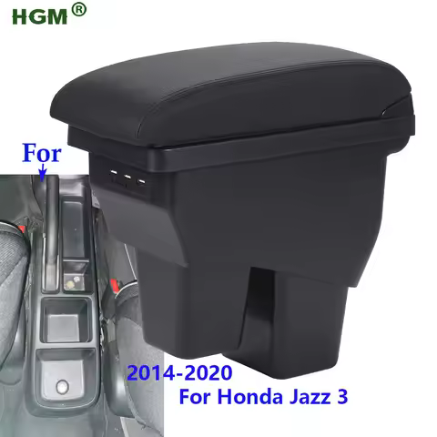 For Honda Jazz Armrest For Honda Fit Jazz Car Armrest Box 2014-2020 Retrofit Accessorie Interior Sto