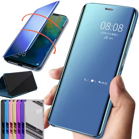 Luxury Mirror Flip Cover For OPPO Find X5 X3 Pro Reno 5 Lite 6 Pro Magnetic Case For OPPO A12 A54 A7