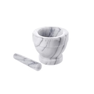 Taiwan JEmarble Marble Mortar and Pestle 13x11cm - White/Stone Mortar and Pestle 5.25"x4.5" (White)