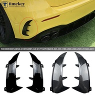 TIMEKEY 2Pcs Car Rear Bumper Spoiler Side Canards Fin Air Vent Fit For Mercedes-Benz Accessories CLA