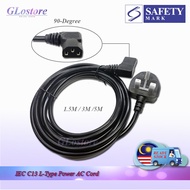 POWER AC CORD 3 PIN UK 13A FUSE C13 IEC CABLE PC LCD MONITOR POWER SUPPLY WIRE 90 DEGREE POWER CORD 