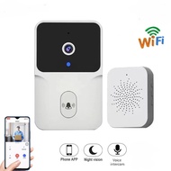 A smart wireless doorbell camera with a built-in battery, easy installation, night vision, USB charg